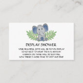 Carte D'accompagnement Baby shower Affichage Douche bleu Eléphant (Devant)