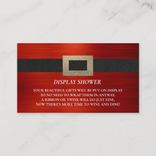 Carte D'accompagnement Baby Shower Affichage Insert de douche Santa Baby (Devant)