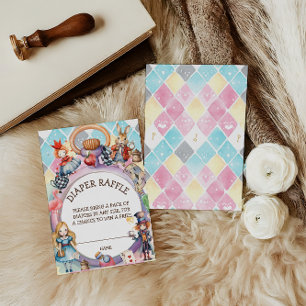Carte D'accompagnement Baby Shower Alice - Tirage au sort des couches