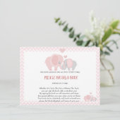 Carte D'accompagnement Baby shower, Amenez un livre, Bébée fille (Debout devant)