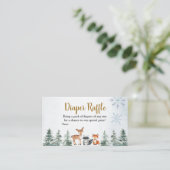 Carte D'accompagnement Baby shower animal d'hiver des bois Raffin de couc (Debout devant)