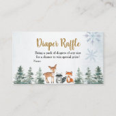 Carte D'accompagnement Baby shower animal d'hiver des bois Raffin de couc (Devant)