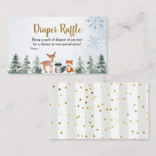 Carte D'accompagnement Baby shower animal d'hiver des bois Raffin de couc