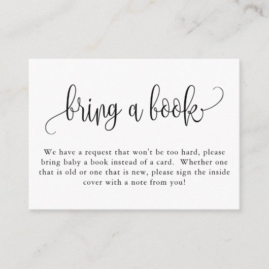 Carte D'accompagnement Baby shower Apporter une demande de livre (Devant)