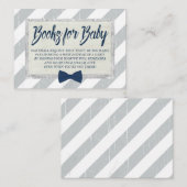 Carte D'accompagnement Baby shower Apportez un livre Boy Marine Bow Crava (Devant / Derrière)