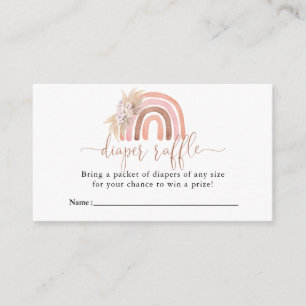 Carte D'accompagnement Baby shower arc-en-ciel Boho Raffle de couches