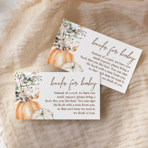 Carte D'accompagnement Baby shower Automne Livres Citrouilles d'automne p