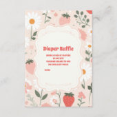 Carte D'accompagnement Baby shower aux fraises | Berry Diapper Raffle (Devant)