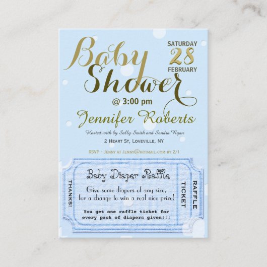 Carte D'accompagnement Baby shower avec Billet de rabat (Devant)