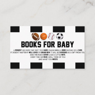 Carte D'accompagnement Baby shower Ball Sports Livres Pour Baby Card