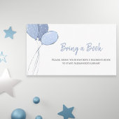 Carte D'accompagnement Baby shower Ballons Bleus Apportez un livre