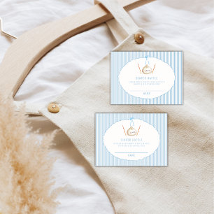 Carte D'accompagnement Baby Shower Bébé Loti Bleu Asiatique Tirage au Sor