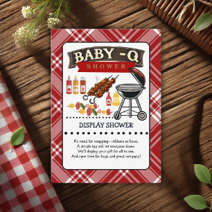 Carte D'accompagnement Baby shower bébé-Q À damiers Red & Black Grill