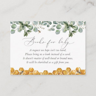 Carte D'accompagnement Baby shower Bee Greenery Livres pour bébé