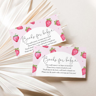 Carte D'accompagnement Baby shower Berry Sweet Fraise Livres Pour Bébé