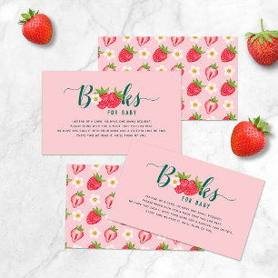 Carte D'accompagnement Baby shower Berry Sweet Fraise Livres Pour Bébé