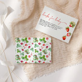 Carte D'accompagnement Baby shower Berry Sweet Strawberry Demande