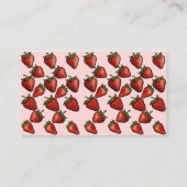 Carte D'accompagnement Baby shower Berry Sweet Strawberry Hearts (Dos)