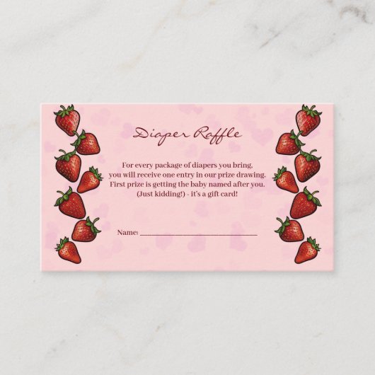 Carte D'accompagnement Baby shower Berry Sweet Strawberry Hearts (Devant)