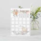 Carte D'accompagnement Baby shower Bingo Card | Cheval de l'ours et du ro (Debout devant)