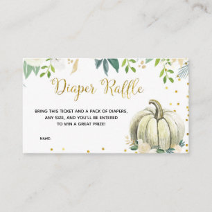 Carte D'accompagnement Baby shower blanc Citrouille floral