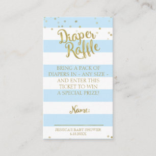 Carte D'accompagnement Baby shower Bleu Barrettes Raffin Insérez