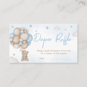 Carte D'accompagnement Baby shower Bleu Bear Balloon Déchets Raffin