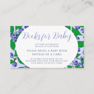 Carte D'accompagnement Baby shower bleu bleuet doux Livres pour bébé