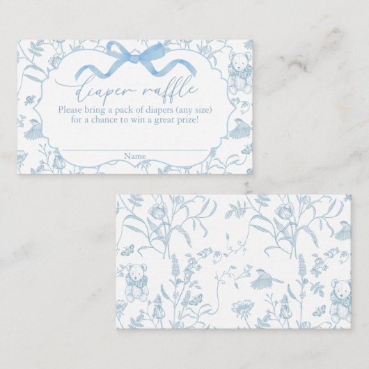 Carte D'accompagnement Baby shower Bleu Bow Brochure pour garçon (Devant / Derrière)