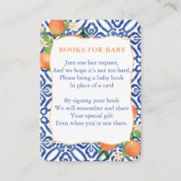 Baby shower Bleu Classique Orange Apporter Un Livr