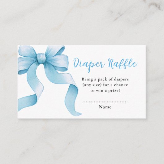 Carte D'accompagnement Baby shower Bleu Coquette Bow Refus de couche (Devant)