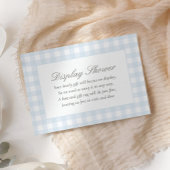 Carte D'accompagnement Baby shower bleu En vichy douche