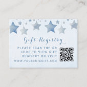 Carte D'accompagnement Baby shower bleu étoilé Code QR (Devant)