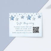 Carte D'accompagnement Baby shower bleu étoilé Code QR