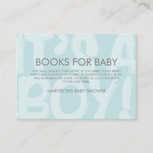 Carte D'accompagnement Baby shower Bleu Graffiti Apportez Une Demande De