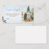 Carte D'accompagnement Baby shower Bleu Hiver Bois Raffin de couche (Devant / Derrière)