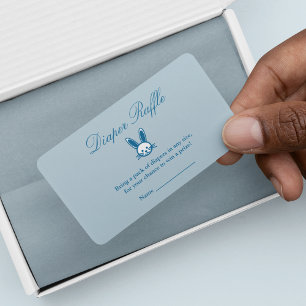 Carte D'accompagnement Baby shower Bleu Lapin Déchets Raffin