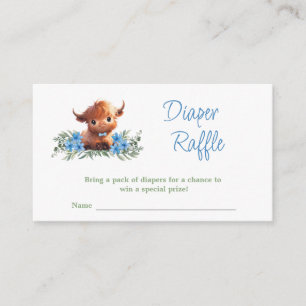 CARTE D'ACCOMPAGNEMENT BABY SHOWER BLEU MODERNE SAINT-VACHE DIAPER RAFFLE