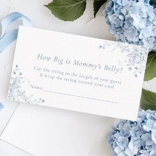 Carte D'accompagnement Baby shower bleu Quelle taille est maman ventre Je