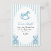 Carte D'accompagnement Baby shower bleu Rocking Cheval Raffle (Devant)