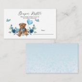 Carte D'accompagnement Baby shower Bleu Teddy Bear Balloon  Déchets Raffi (Devant / Derrière)