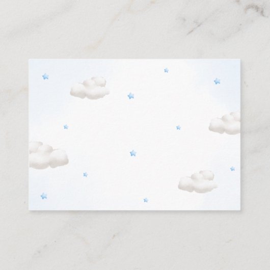Carte D'accompagnement Baby shower bleu Teddy Bear Demande (Dos)