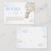 Carte D'accompagnement Baby shower bleu Teddy Bear Demande (Devant / Derrière)