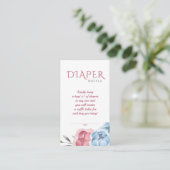 Carte D'accompagnement Baby shower Blue Blush rose Fleur Déchets Raffin (Debout devant)