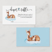 Carte D'accompagnement Baby shower Blue Cloud Deer Diaper Raffle (Devant / Derrière)