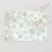 Carte D'accompagnement Baby shower Blue Gold Snowflake Livre pour la cart (Dos)