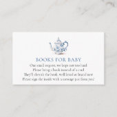 Carte D'accompagnement Baby shower Blue Tea Party Book pour bébé (Devant)