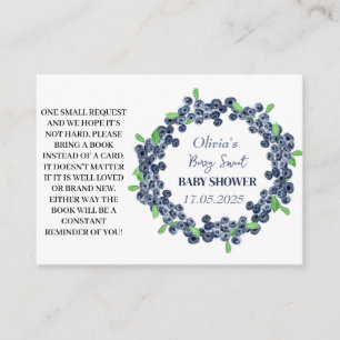 Carte D'accompagnement Baby shower Blueberry Livres pour Baby Request