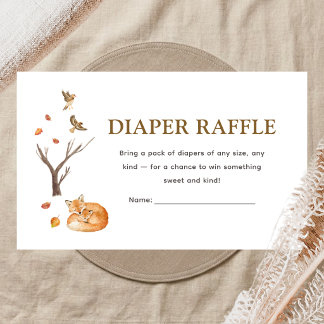Carte D'accompagnement Baby Shower Bohème en Forêt de Bois - Tirage au So