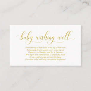 Carte D'accompagnement Baby shower, Bon Envie, Script Or Moderne